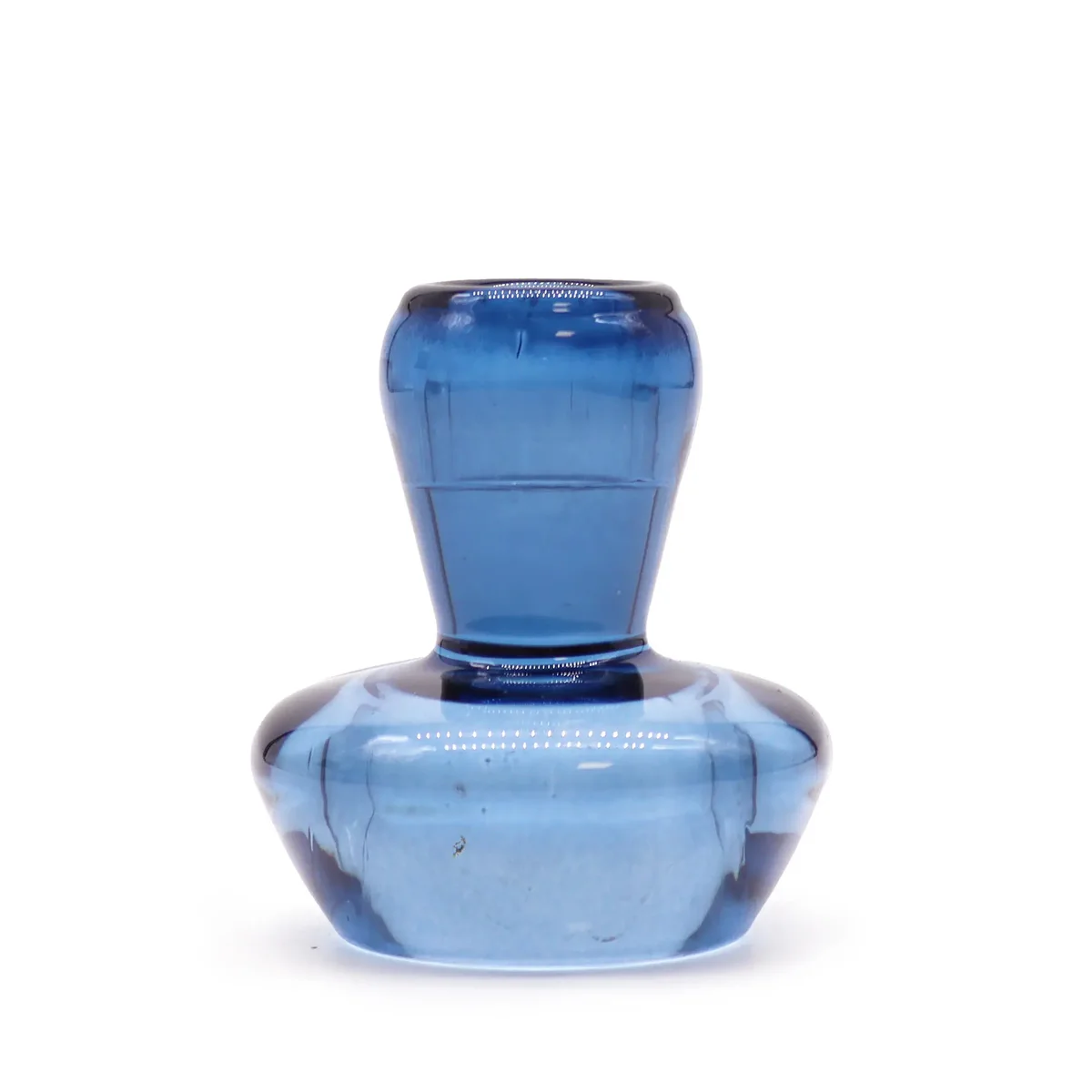 Royal blue mushroom-shaped flip dinner candle holder, stylish tealight holder with sleek design.