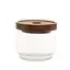 Clear glass jar 7cm tall with bamboo lid, plain design