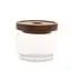 Cottage 7cm bamboo glass jar, clear glass container with natural bamboo lid and wooden rim.