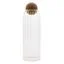 Cottage style jar with ribbed glass and cork ball lid, 25cm tall