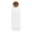 Ribbed glass jar with cork ball lid, 25 cm tall, ideal for ribbed glass storage