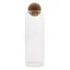 Ribbed glass jar with cork ball seal, 25cm tall, cottage style.
