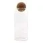 Clear glass storage jar, 20cm high, with cork ball cap, perfect for kitchen pantry storage