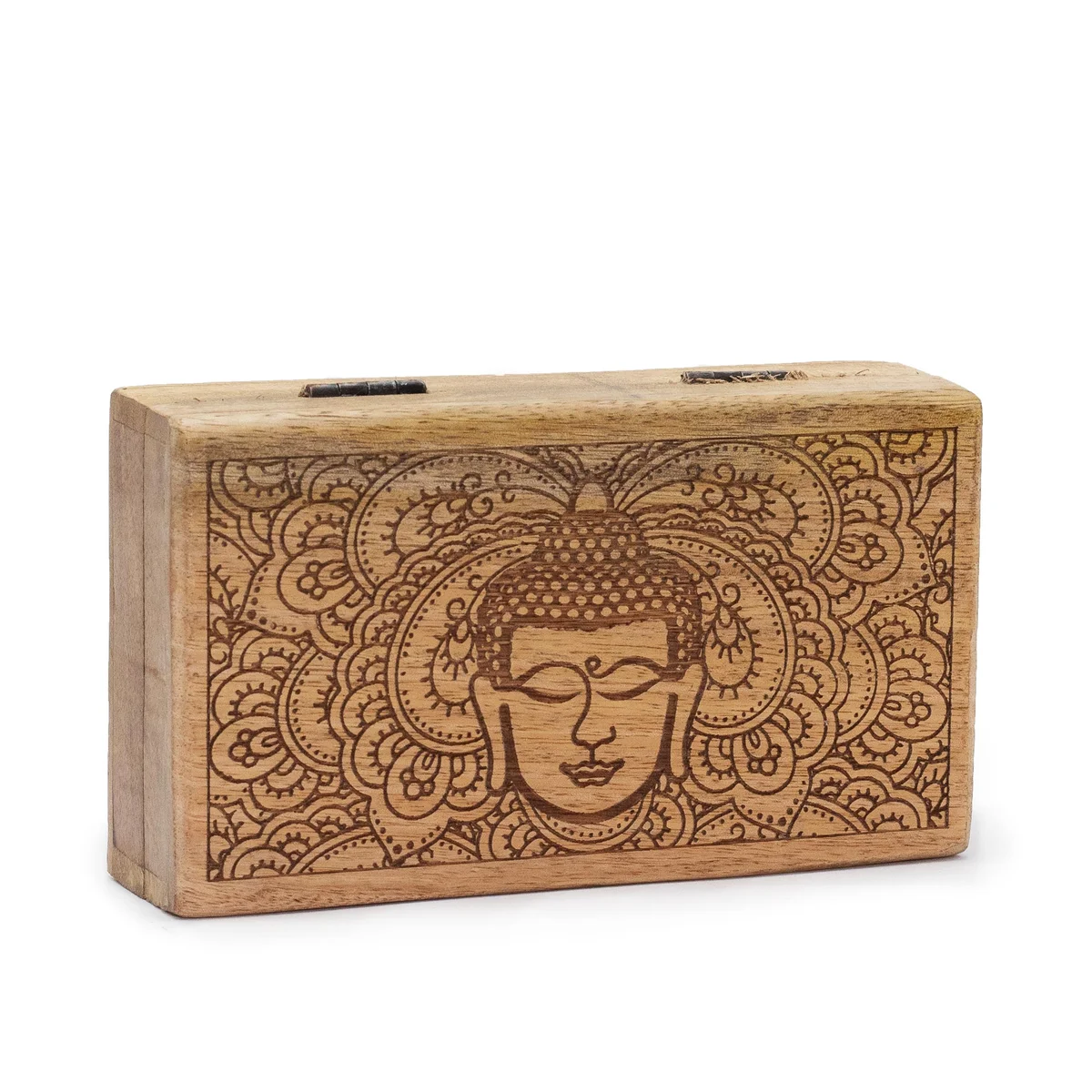black engraved box 17x10x4.2cm with Buddha face