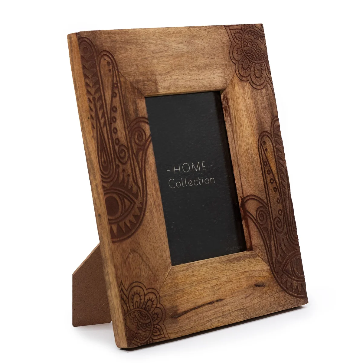 Black medium mango wood picture frame (26x20x2 cm) suitable for 10x15cm photos
