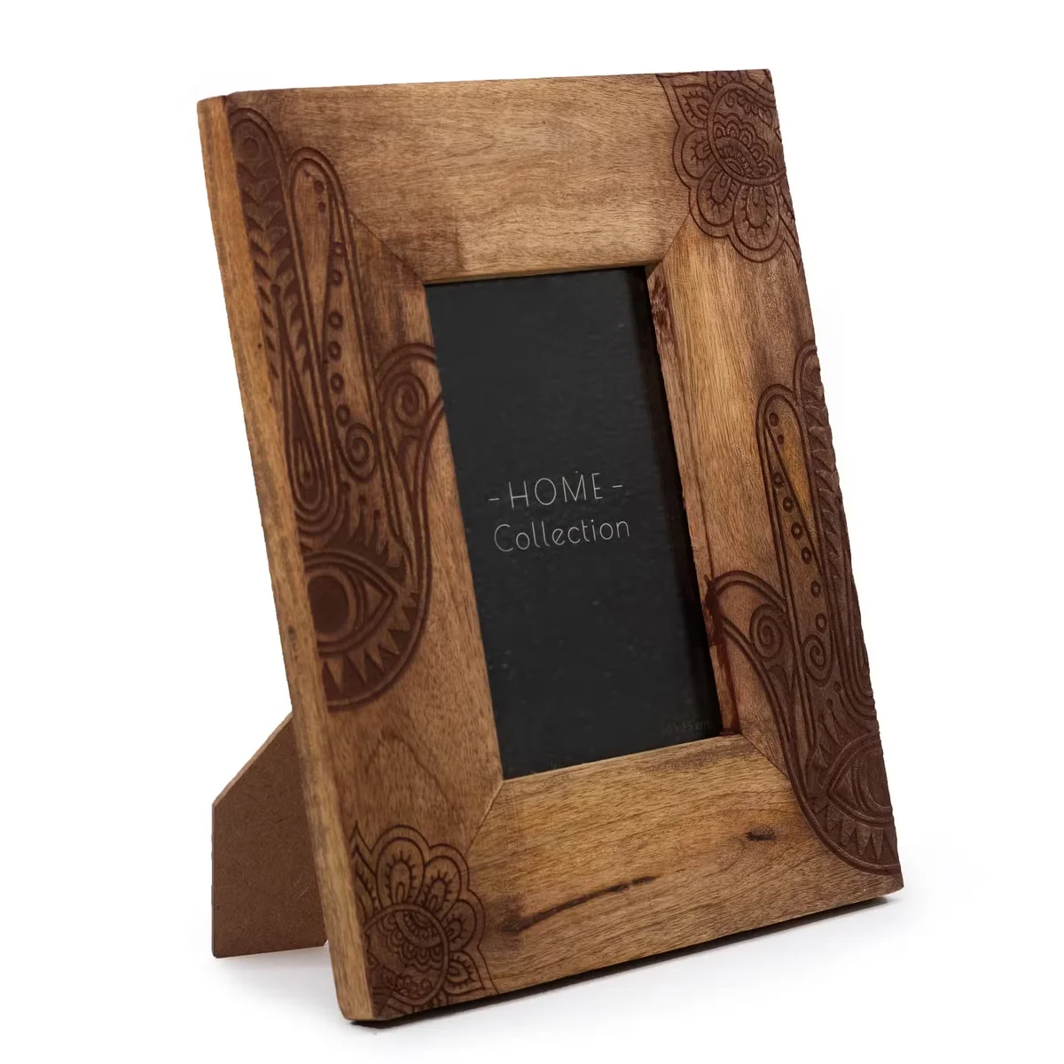 Black wooden photo frame, 10x15cm size, 26x20x2cm dimensions, Hansa brand, made from mango wood