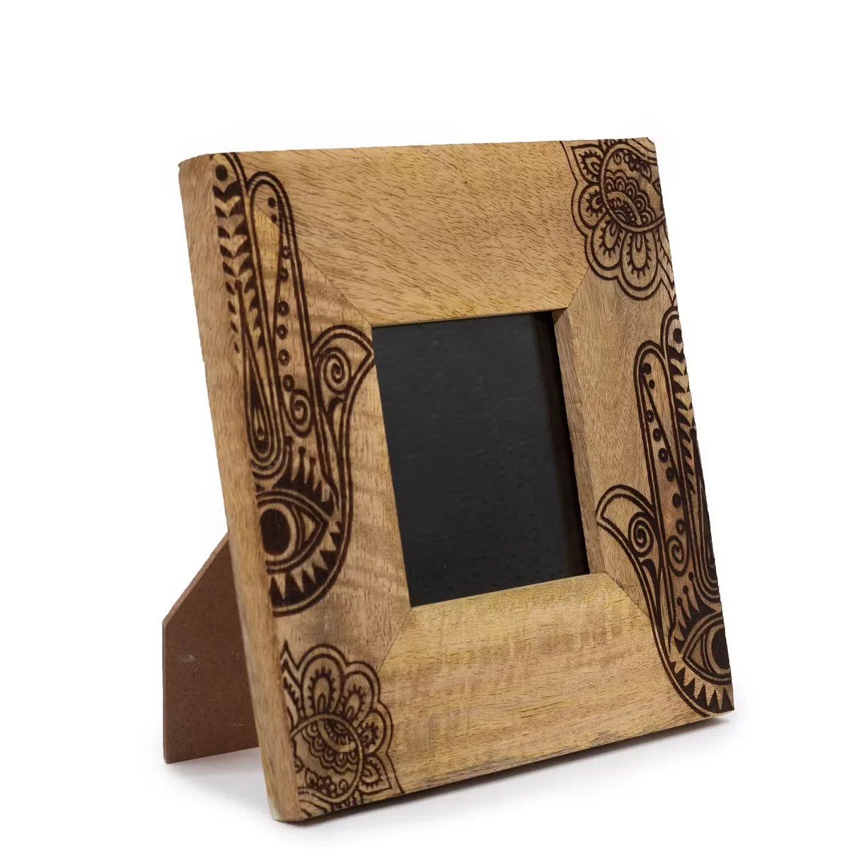 Small mango wood wooden photo frame, black finish, 20x20x2cm, suitable for 10x10cm picture
