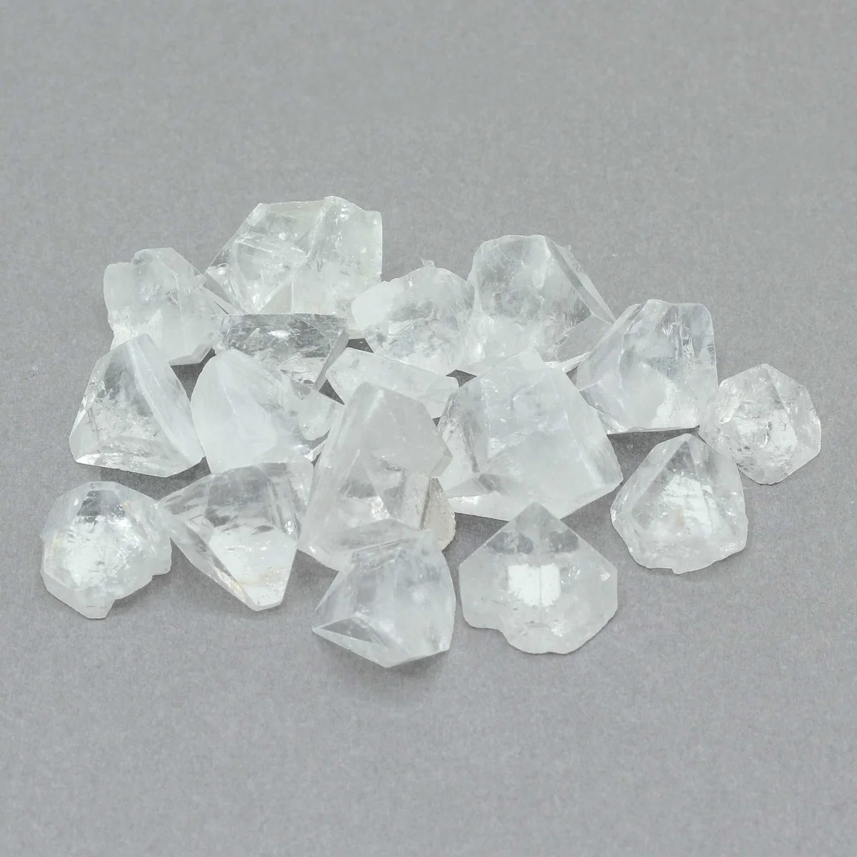 Apophyllite crystal tips, medium size 12‑20mm, in a clear presentation.