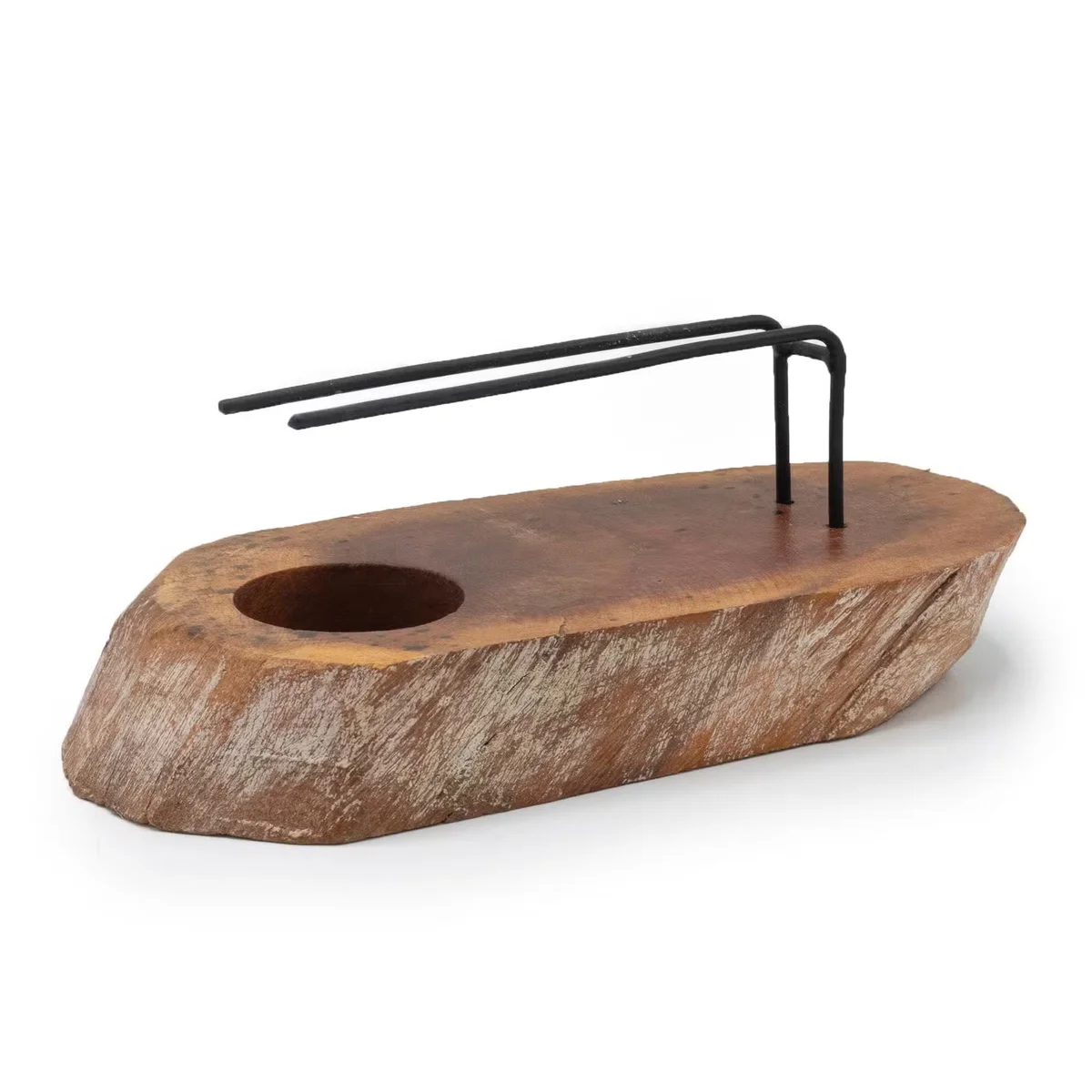 Decorative home heater made of whitewashed Gamel wood, styled as a Palo Santo heater.