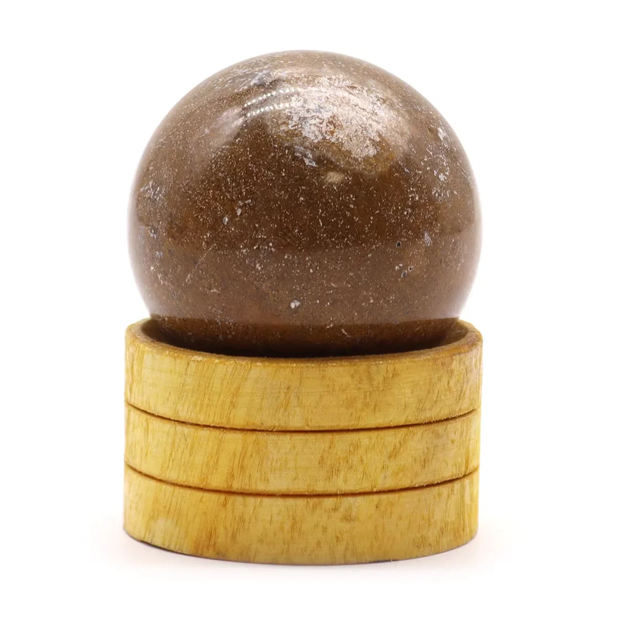 40mm ocean agate gemstone sphere on stand, decorative agate ornament