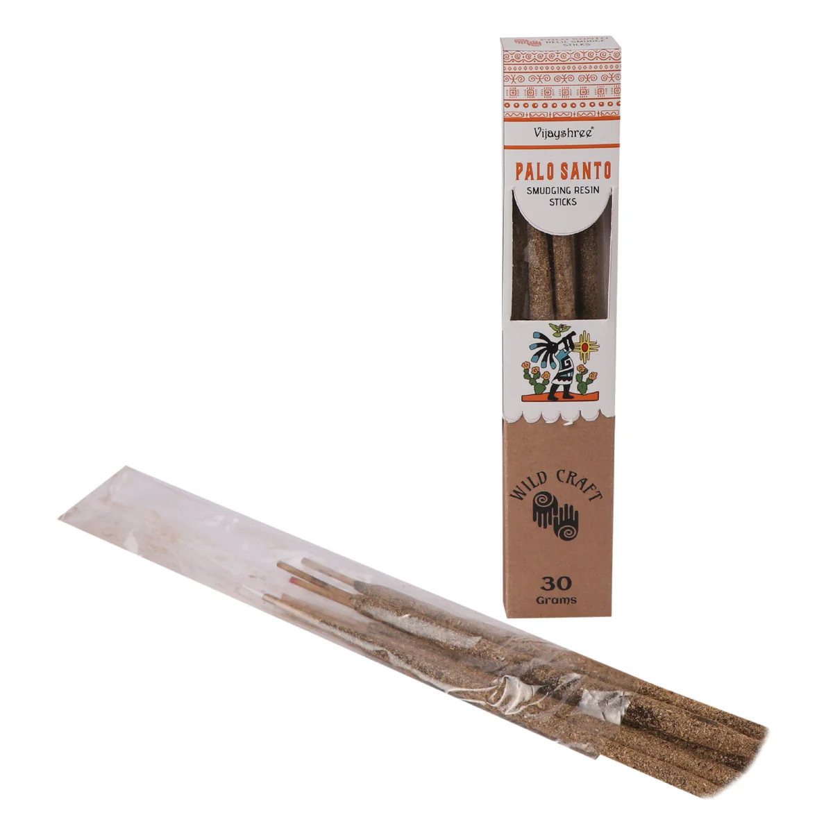 Bundle of golden Palo Santo sticks for smudging, weighing 30 grams on a white background