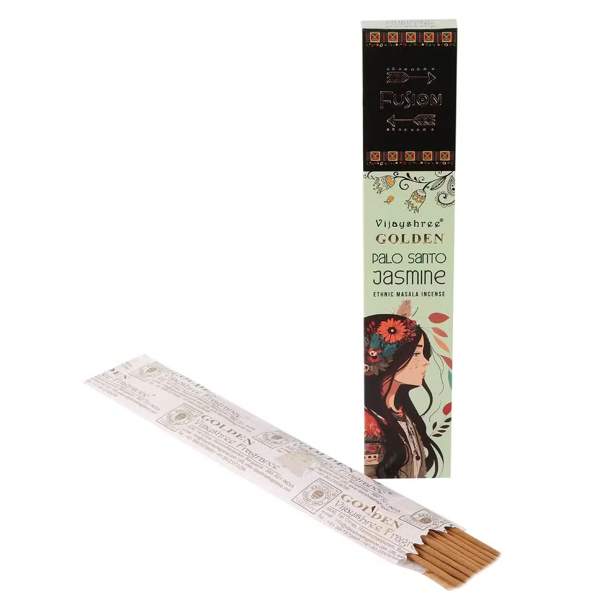 15g natural incense sticks in golden palo santo and jasmine