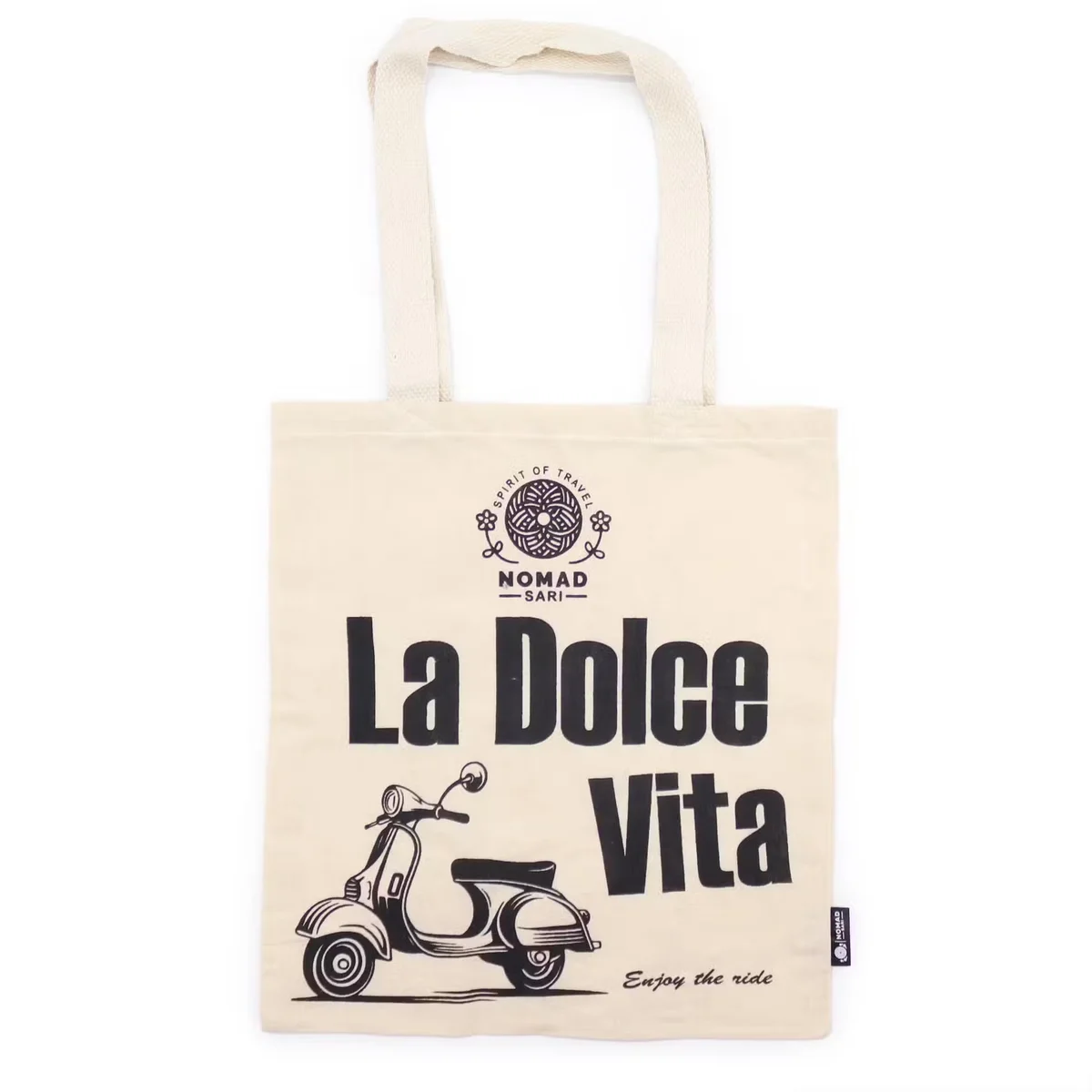 Natural 4oz Iconic Basic Tote Bag La Dolce Vita with simple design, sturdy handles, and spacious interior for everyday use