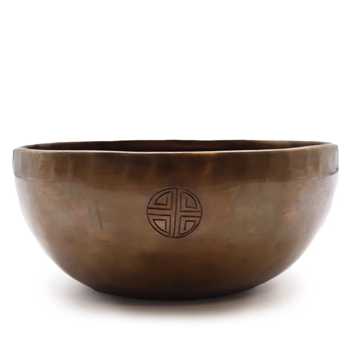 Extra large 22cm Indian moon phase bowl made of metal, weighing approximately 1500g, shown on white background