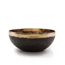 Large 17cm handmade singing bowl made from Chaken, weighing approximately 800g, with smooth metallic finish