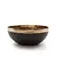 Large Chaken handmade 17cm singing bowl weighing approximately 800g with a smooth bronze finish on a wooden base