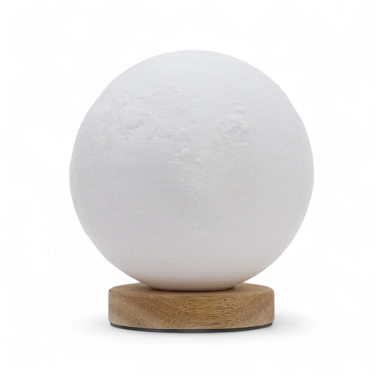 USB moon lamp with wave design and three light settings on a white background