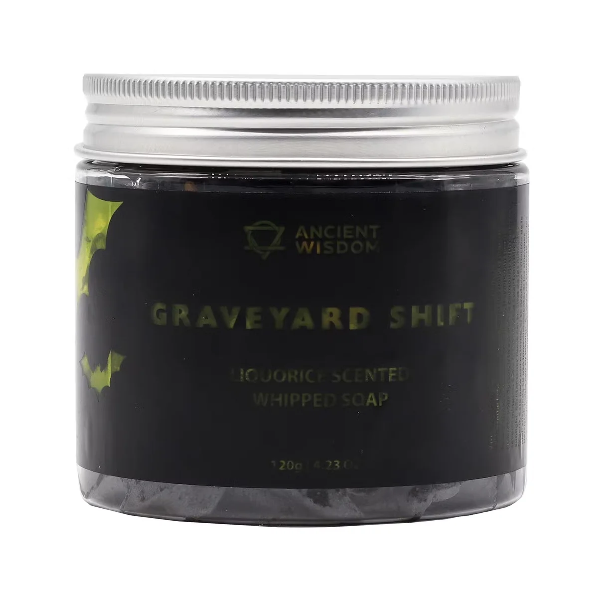 Moisturising whipped soap from Graveyard Shift brand, 120g bar shown.