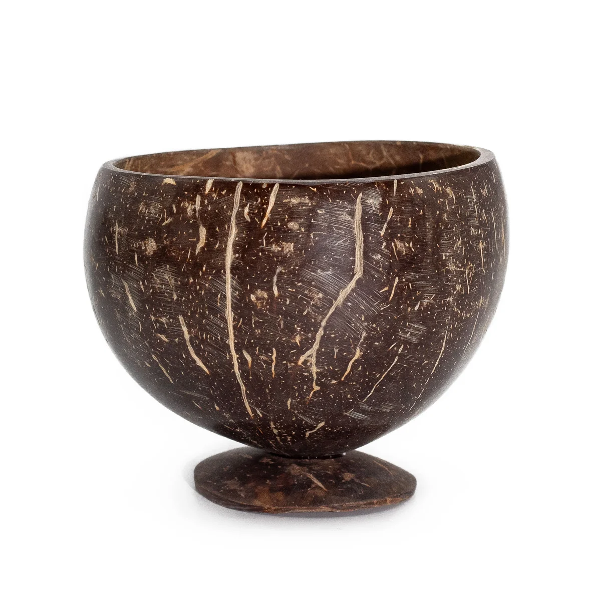 Small natural coconut bowl with smooth finish, showcasing an eco friendly bowl ideal for sustainable living.