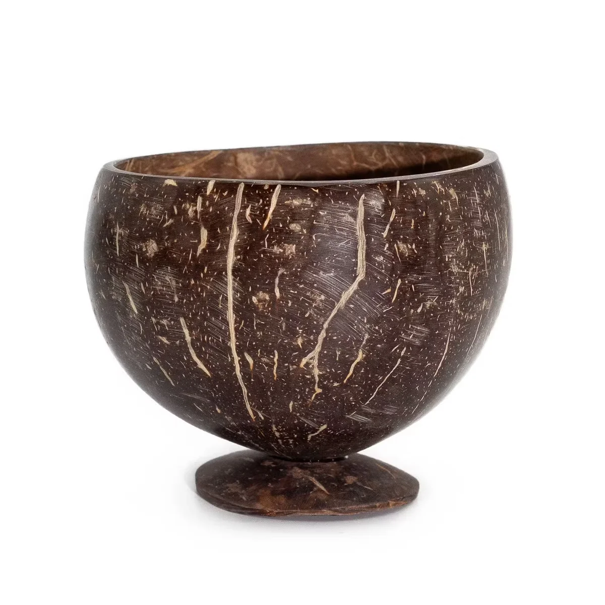 Small natural coconut bowl shown on a plain background, ideal natural kitchen bowl for serving or decoration