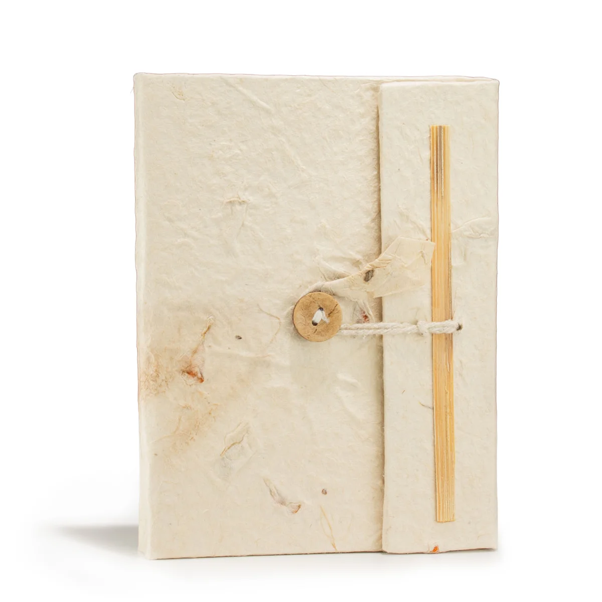 Medium Lokta flower design notebook with mixed floral cover, 15x12cm, 45 leaves, closed view