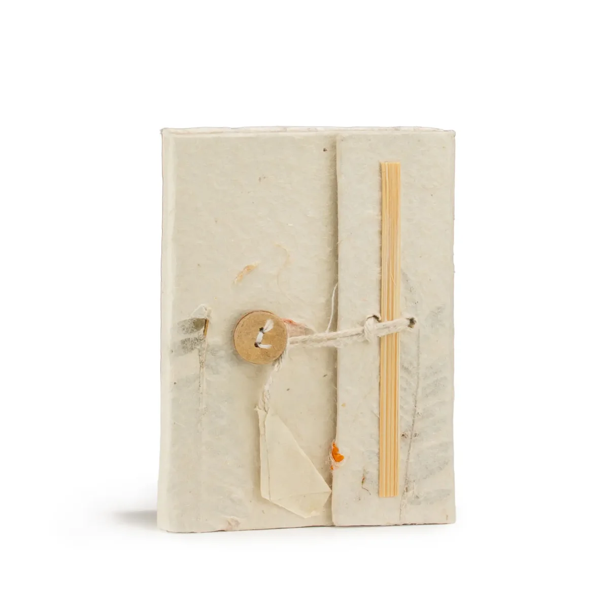 Mini Lokta paper notebook with mixed flower cover design, 12x8cm, 40 leaves, closed view