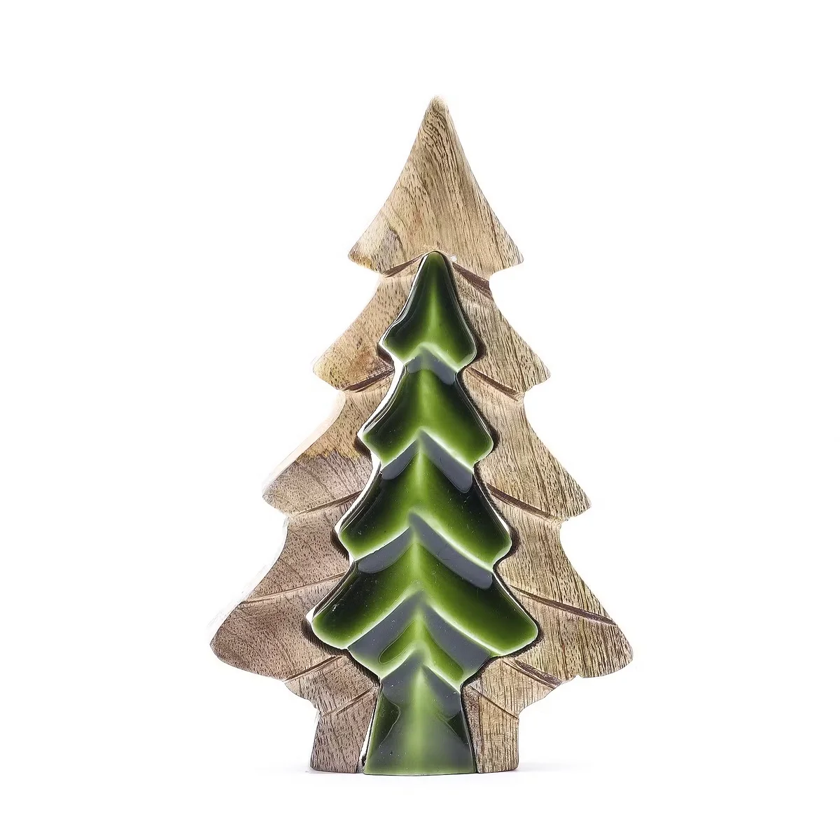 Small wooden decoration featuring a tree within a tree design, natural wood decoration measuring 15x10cm