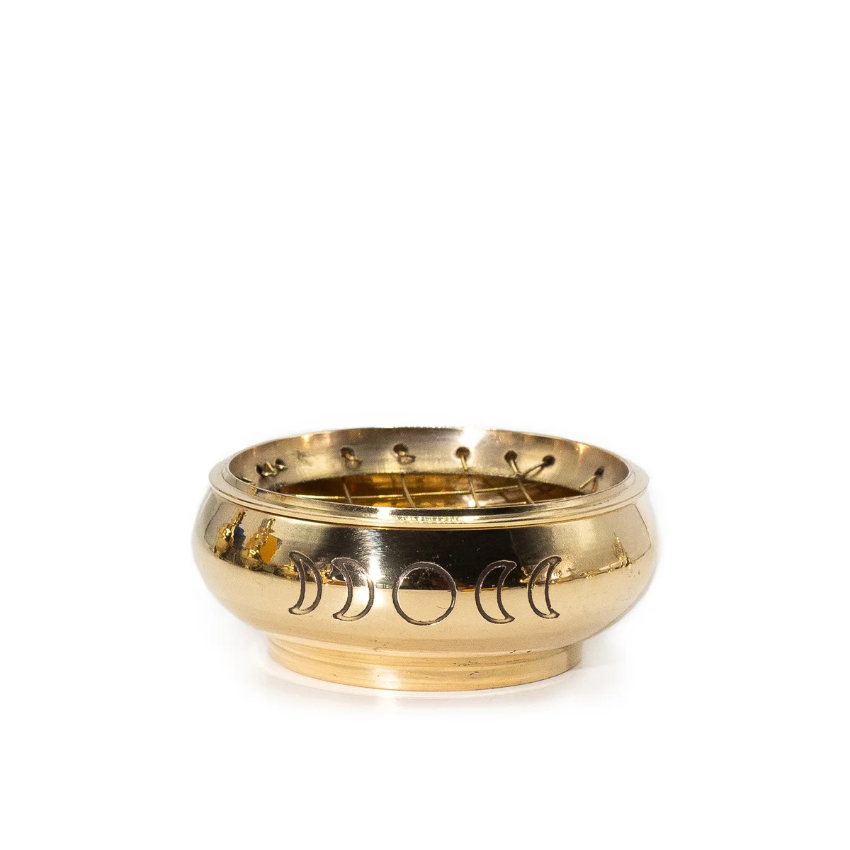 Large charcoal moon phases incense jar with detailed lunar cycle design on the surface for burning incense sticks