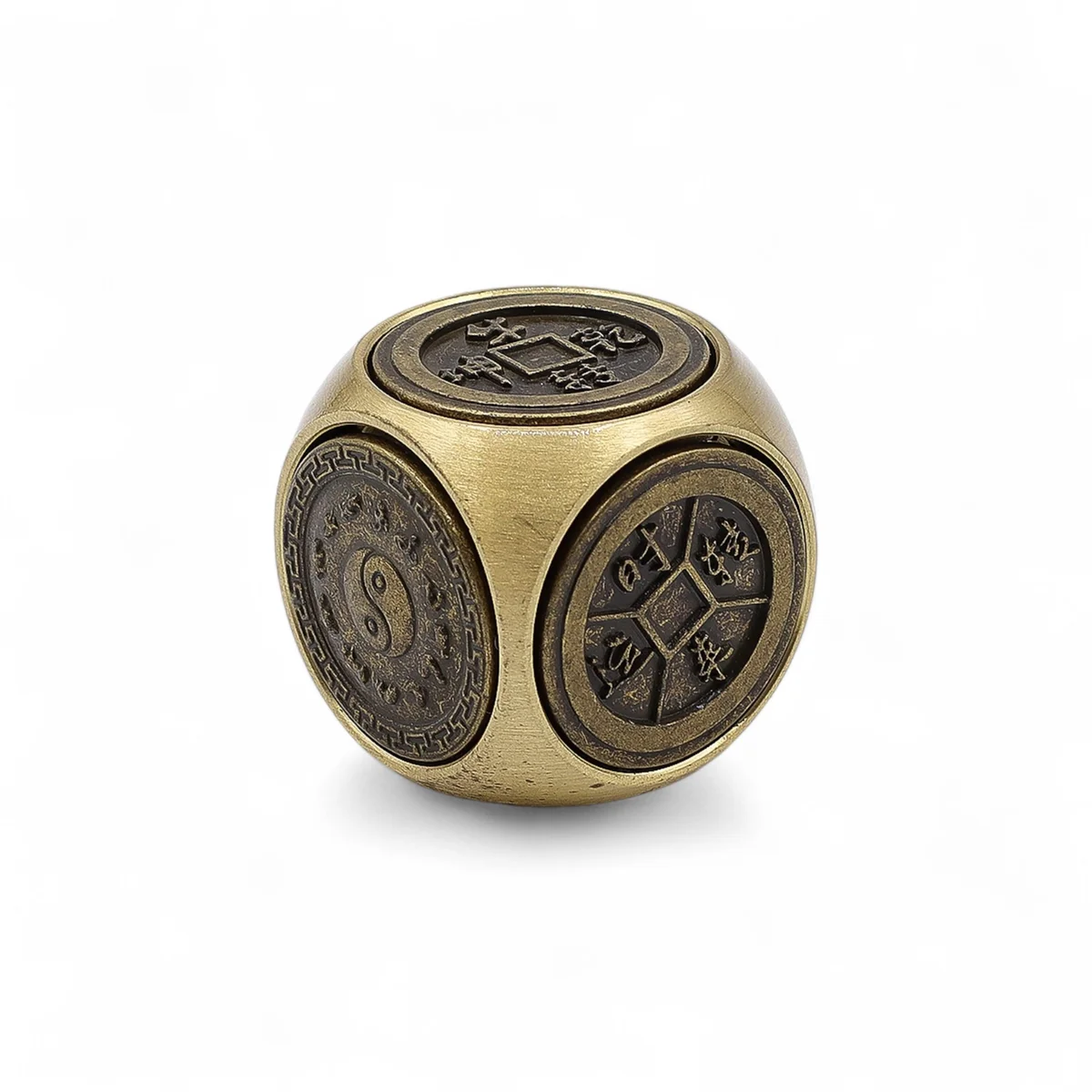 Traditional zodiac symbol dice used for fortune telling dice in Feng Shui practices on a white background