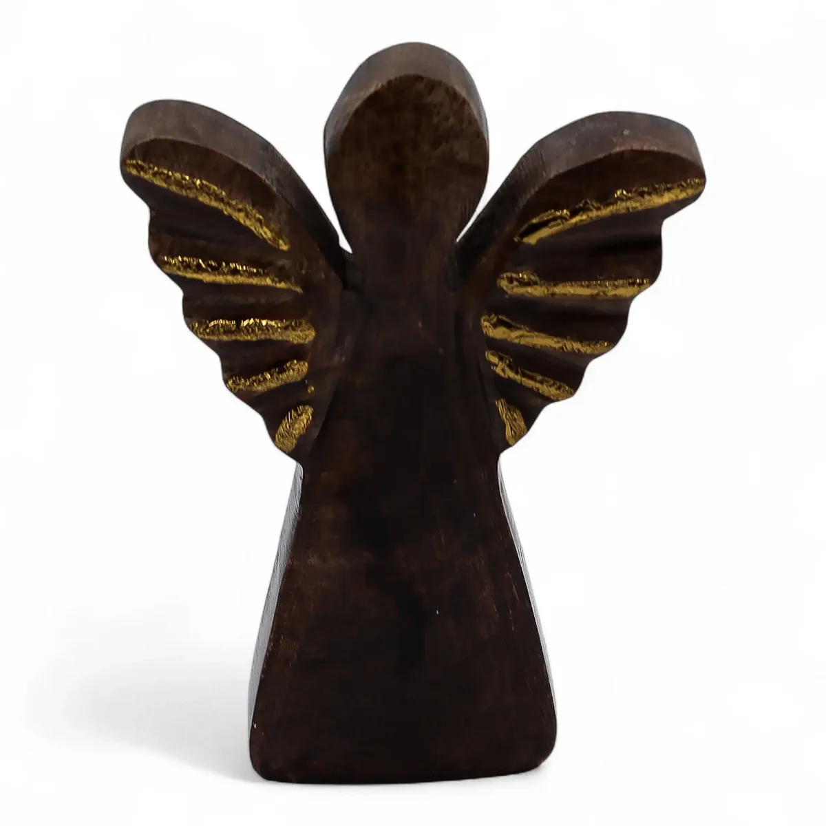 Small mango wood angel with gold decor angel detail.