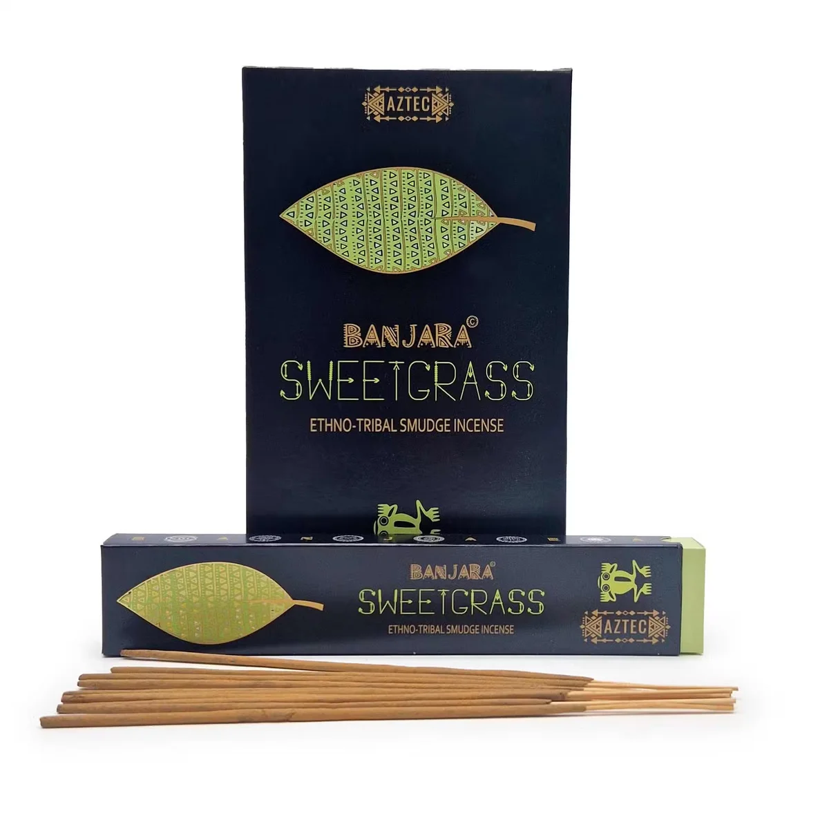 Banjara sweetgrass smudge incense sticks in a wooden holder, sweetgrass incense UK