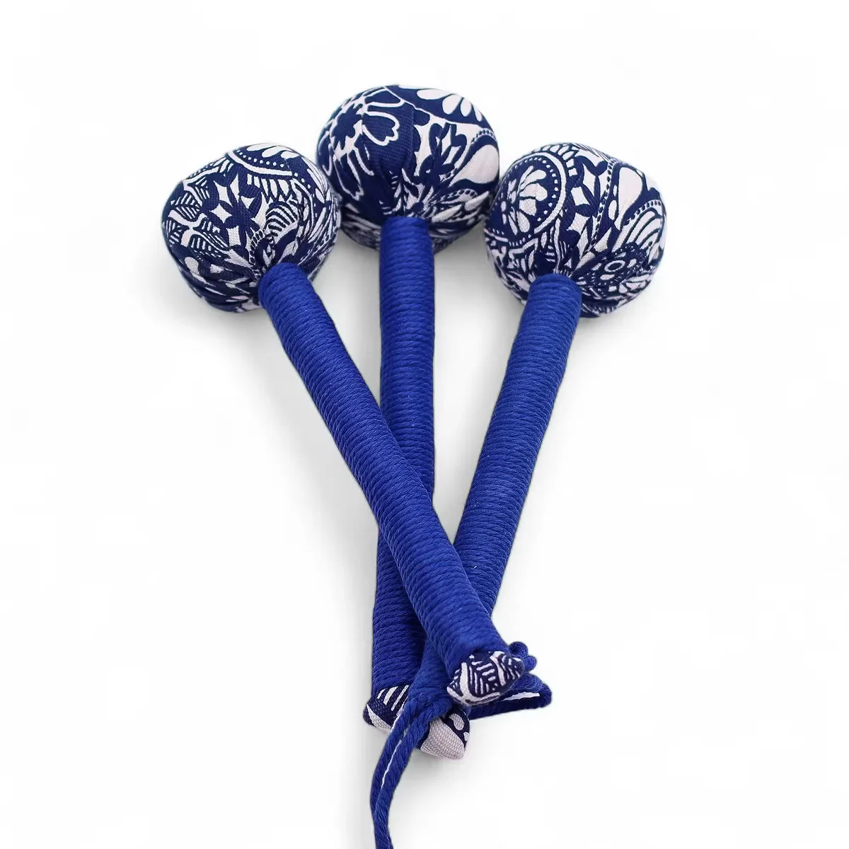 Blue handheld massage hammer, sleek design and ergonomic handle.