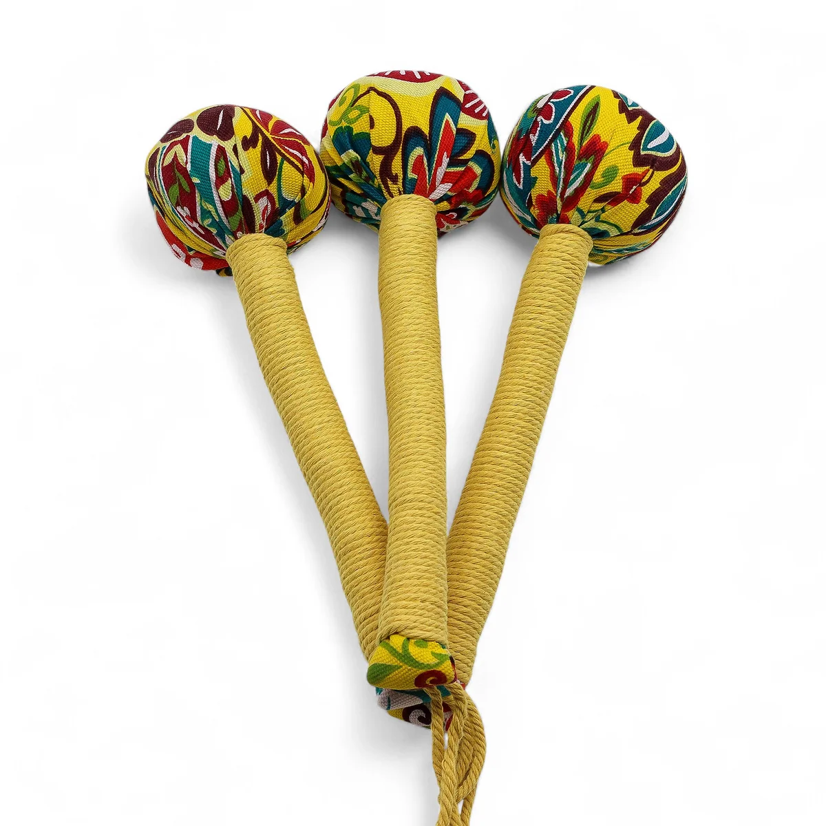 Wormwood Massage Hammer in lemon color, a herbal massage tool with textured wooden handle and rounded head