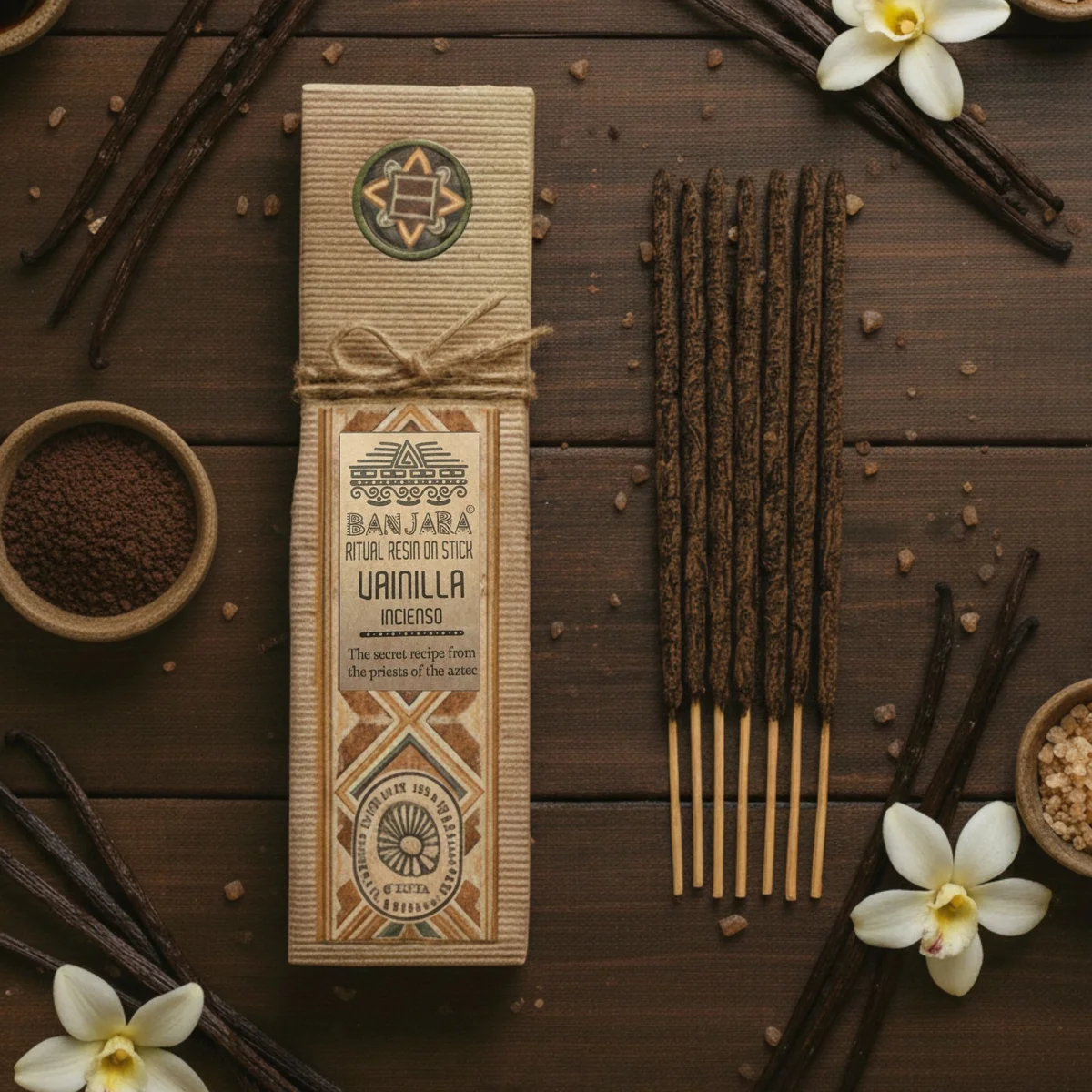 Vanilla ritual resin stick displayed in product image