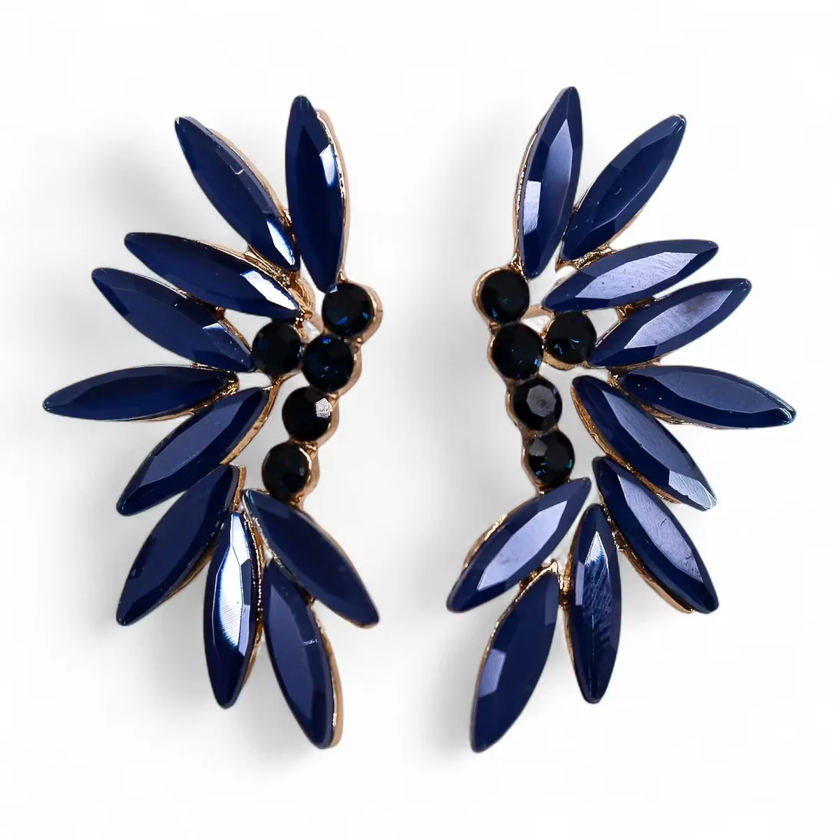 Royal blue vintage style earrings featuring glass fairies design, elegant and classic accessory