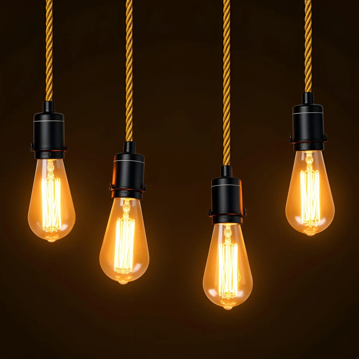 Gold braided 3 core fabric twisted indoor electrical cable, 5 meters long, flexible with copper wires and PVC coating