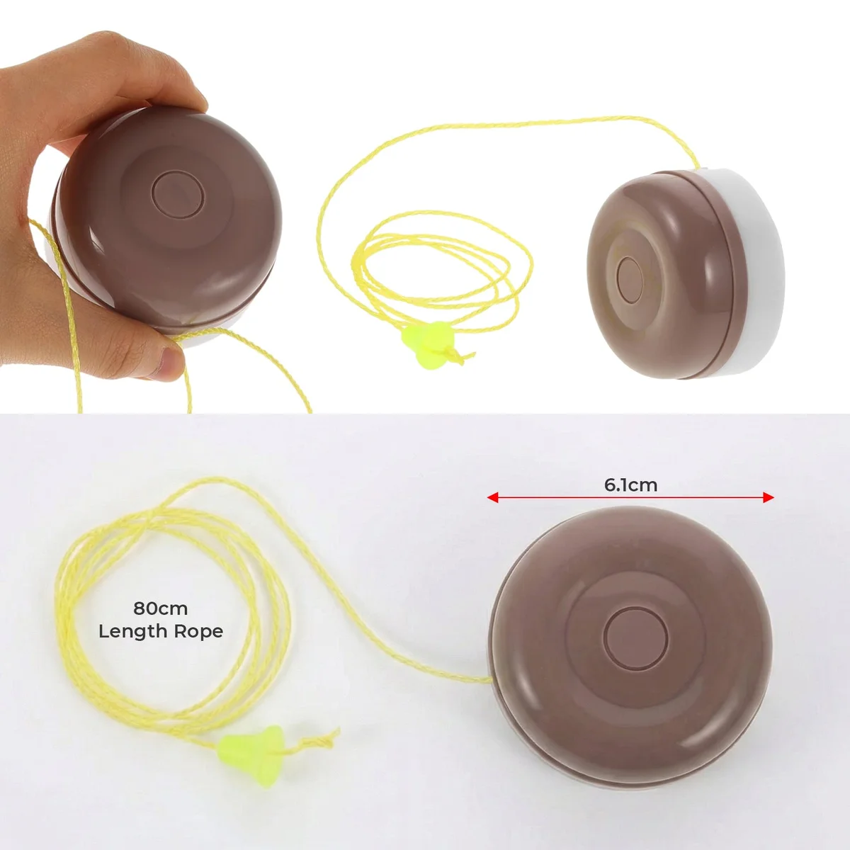 Heavy duty pull switch with bright yellow 80cm rope and green pull cap for ceiling fans and lighting controls