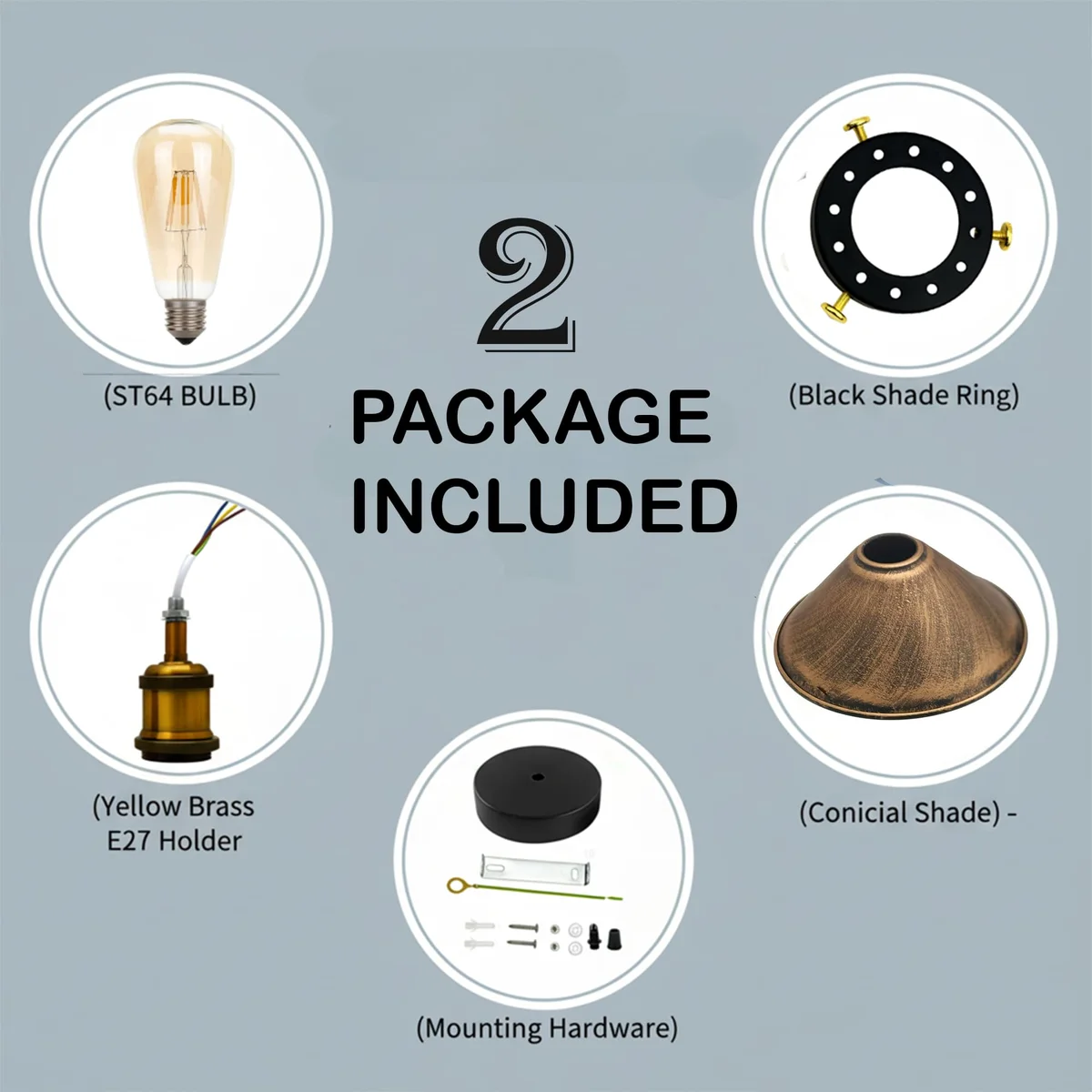 Vintage ceiling light with brushed copper cone shade and bronze flush mount, modern industrial style, 22cm diameter