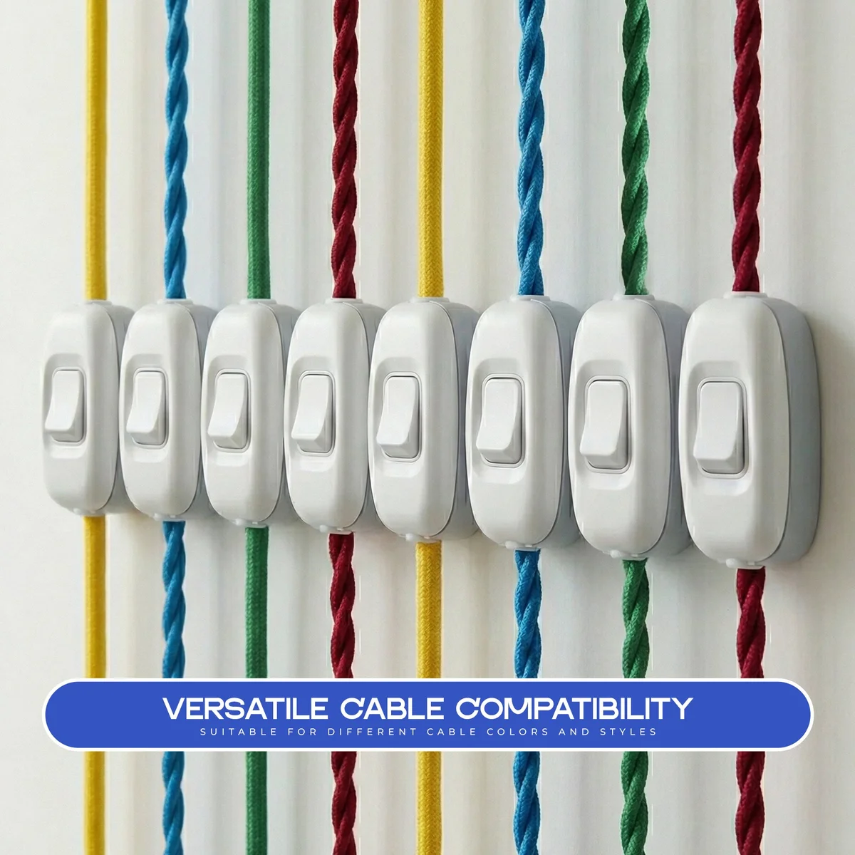 White heavy duty inline switch with rocker button and transparent terminals, rated 220V 16A for indoor use