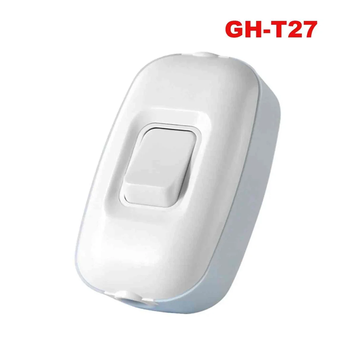 White inline rocker switch with transparent terminals and rocker button for 220V 16A heavy-duty use
