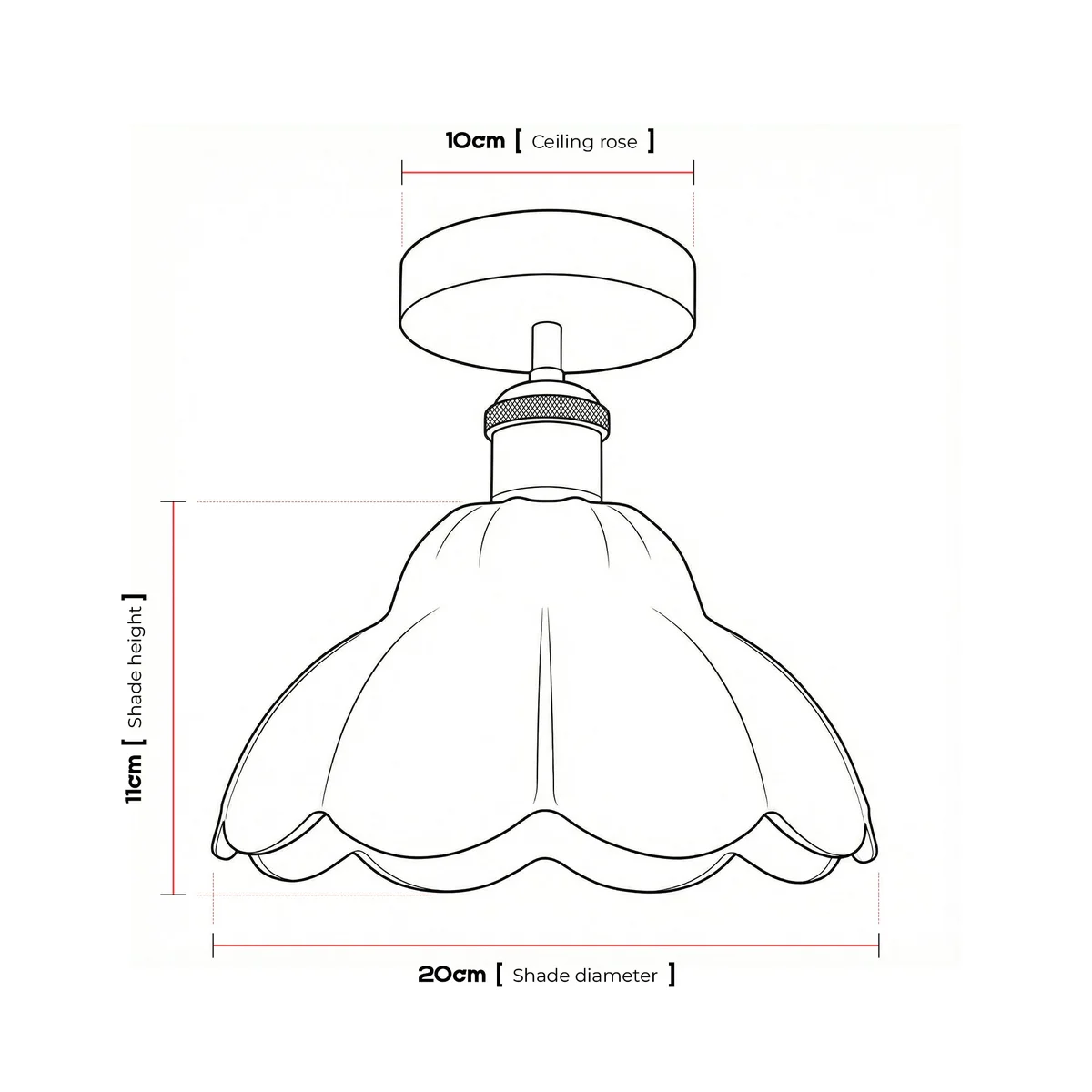 Vintage black ceiling light with white crackle glass shade and black metal holder, semi-flush mount design, E27 fitting