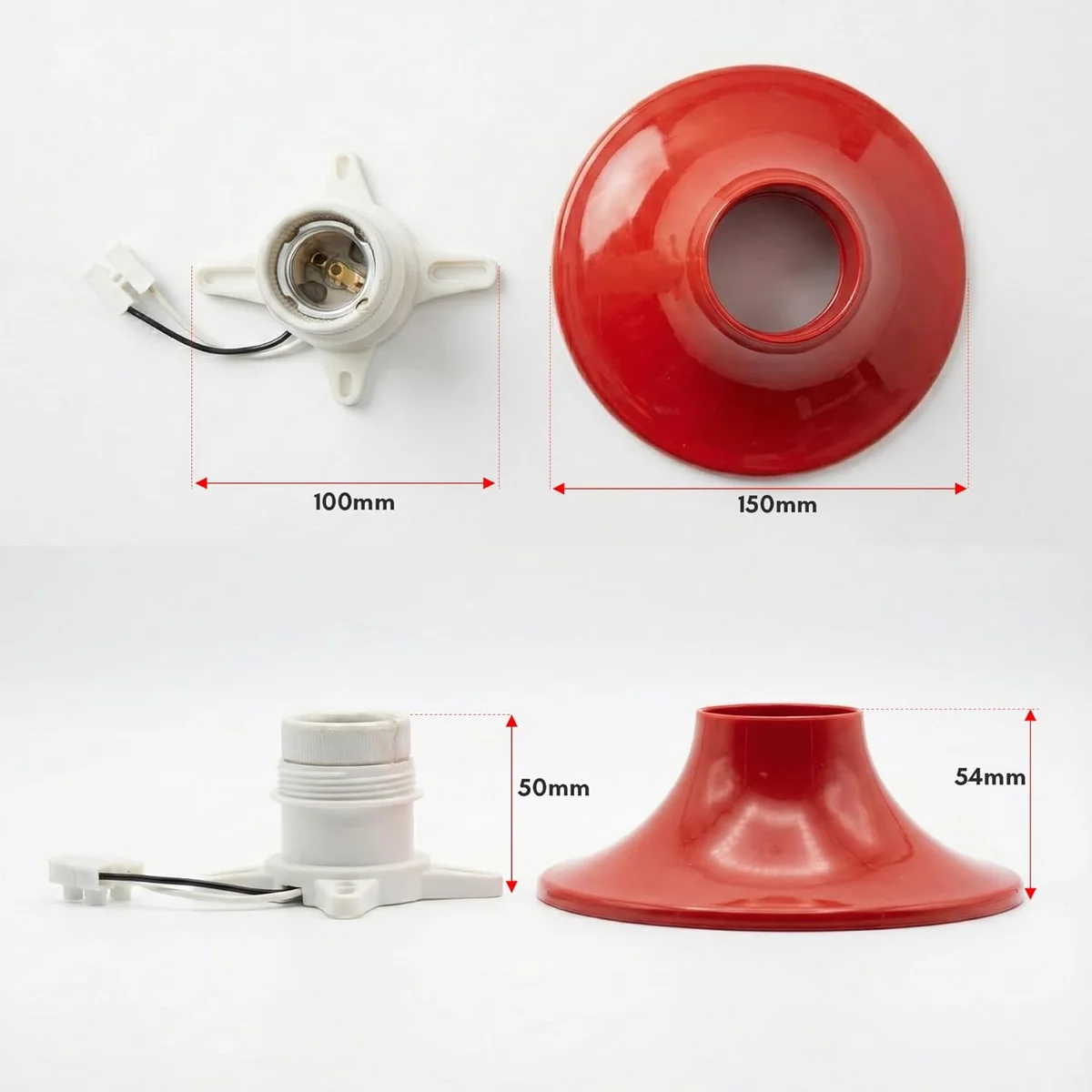 Black ceramic E27 light fitting with 150mm base, suitable for wall or ceiling mounting in modern interiors