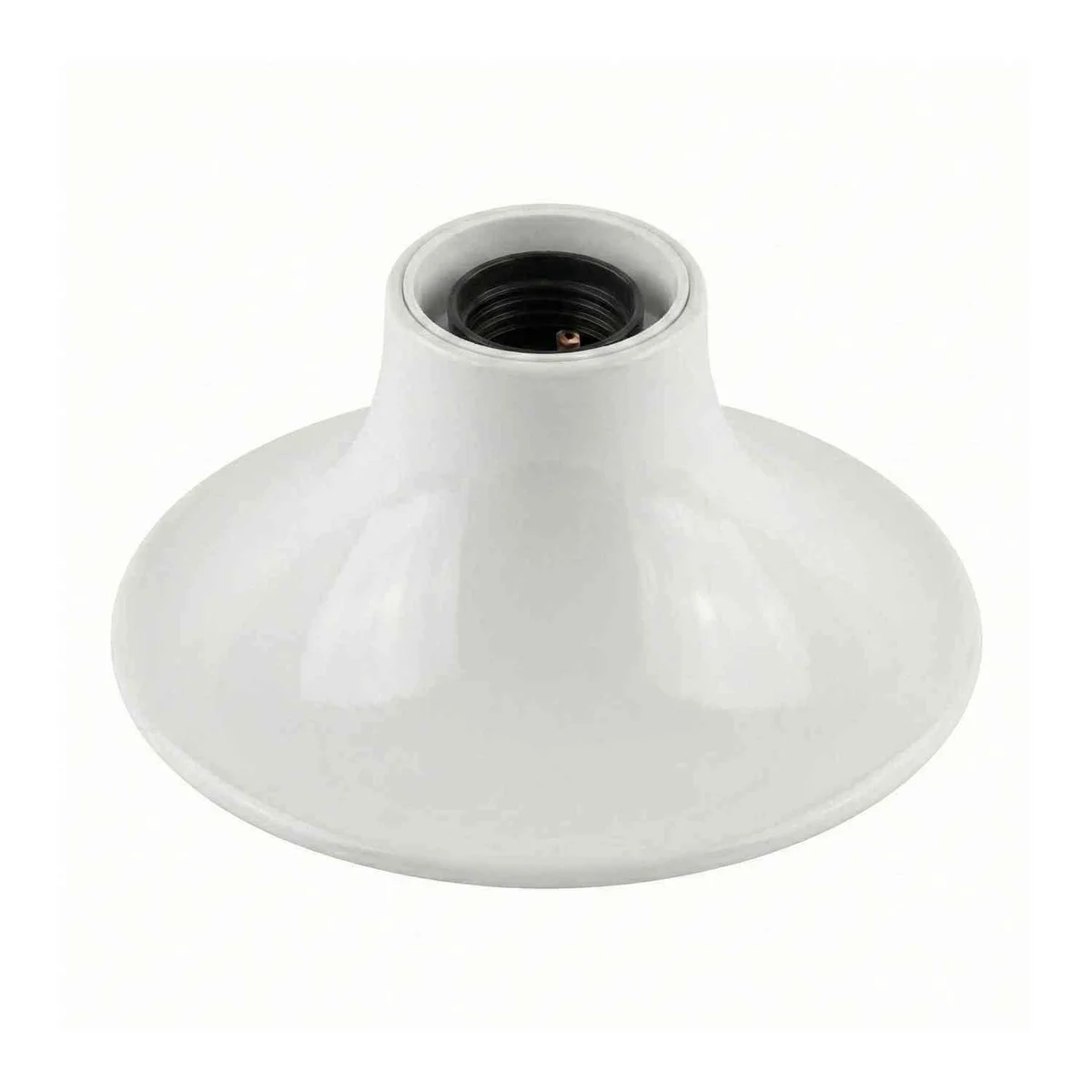 Black ceramic wall and ceiling light fitting with 150mm base and E27 socket for versatile home lighting installation