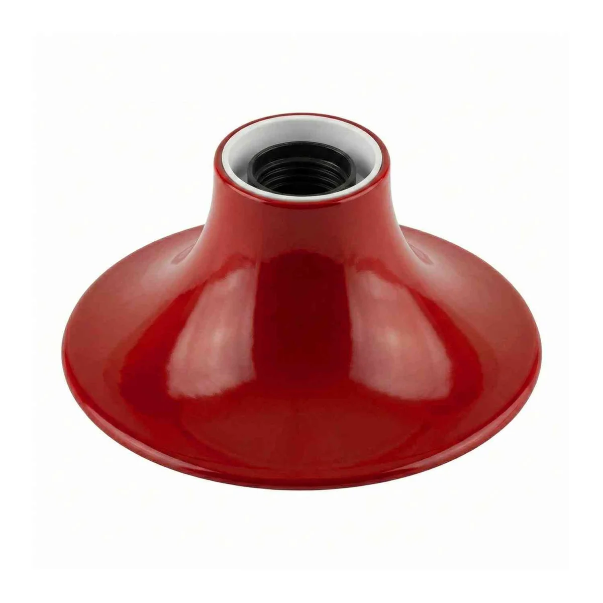 Black ceramic lamp holder with 150mm base mounted on wall, designed for E27 bulbs, sleek and minimalist style.