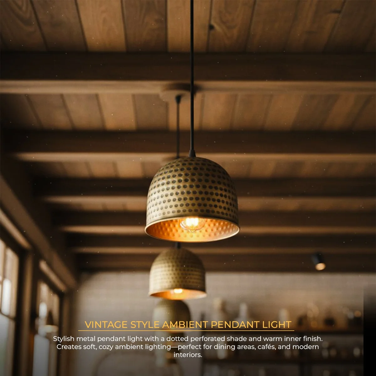 Bronze 16cm hammered metal shade adjustable hanging pendant light with rope detail over kitchen island