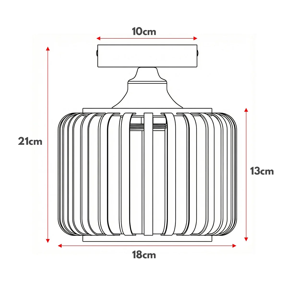 Rose gold industrial metal cage semi flush mount light with 18cm diameter shade and 10cm ceiling rose in modern style