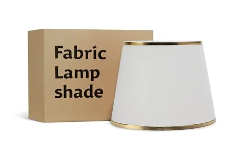 Black fabric lampshade 30cm with gold inner, tapered drum shape, shown with included LED bulb and reducer plate adaptor