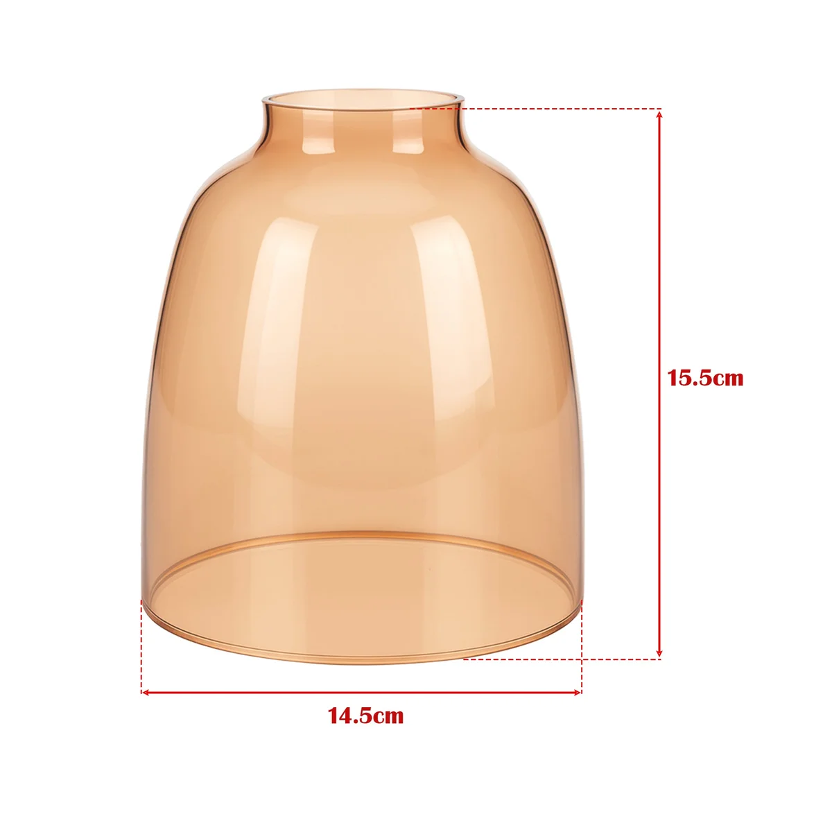 Amber glass bell shade with warm vintage amber tint and classic curved bell shape for pendant light fixtures