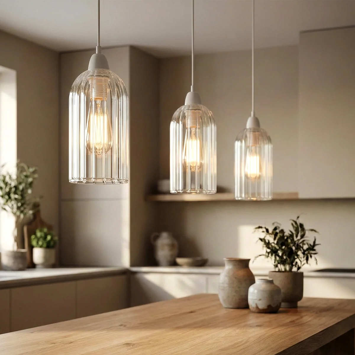 Smoked glass bell jar lampshade with bell-cylinder shape, 23cm tall, designed for easy fit on E27 fittings