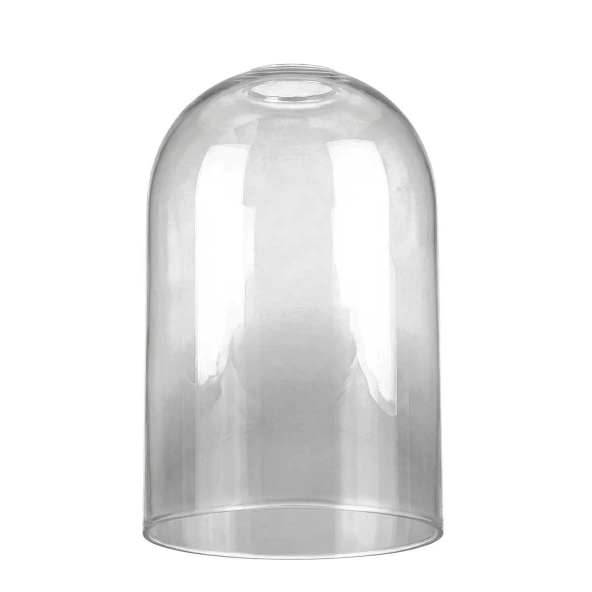Tall smoked glass lampshade with bell jar shape and easy-fit E27 screw fitting for ceiling or table lamps